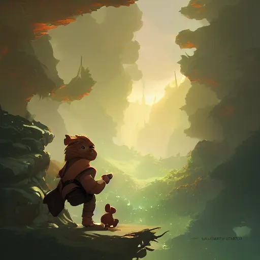 Image similar to hero world ewoks, behance hd by jesper ejsing, by rhads, makoto shinkai and lois van baarle, ilya kuvshinov, rossdraws global illumination