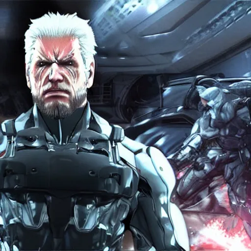 Image similar to Metal Gear Rising Revengeance with Joe Biden as a villain