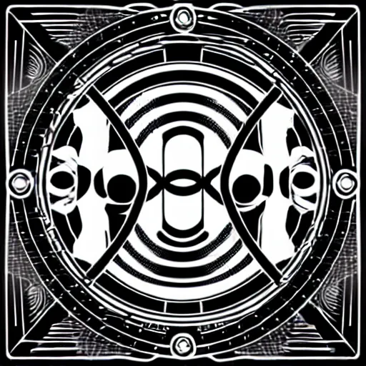 Image similar to black and white sci fi luxury themed svg vector art panel for cnc plasma, laser, stencil, unique art nouveau deco hole through circuit ocean wave design