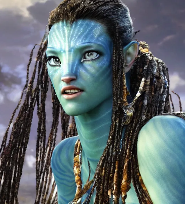 Image similar to amber heard in avatar, movie still frame, hd, remastered, cinematic lighting