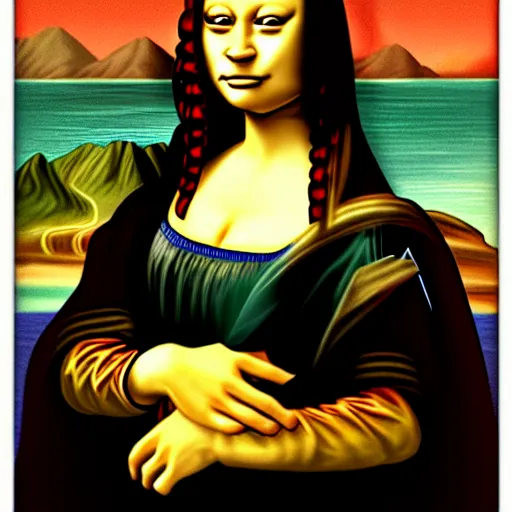 Image similar to cj from grand theft auto san andreas as the mona lisa