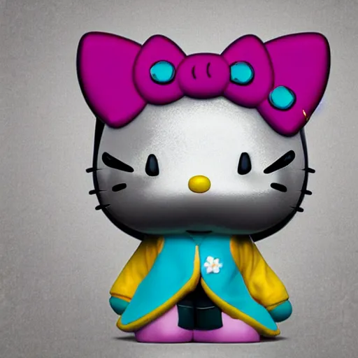 Prompt: Hello Kitty as a funko pop, hyperdetailed, artstation, cgsociety, 8k,