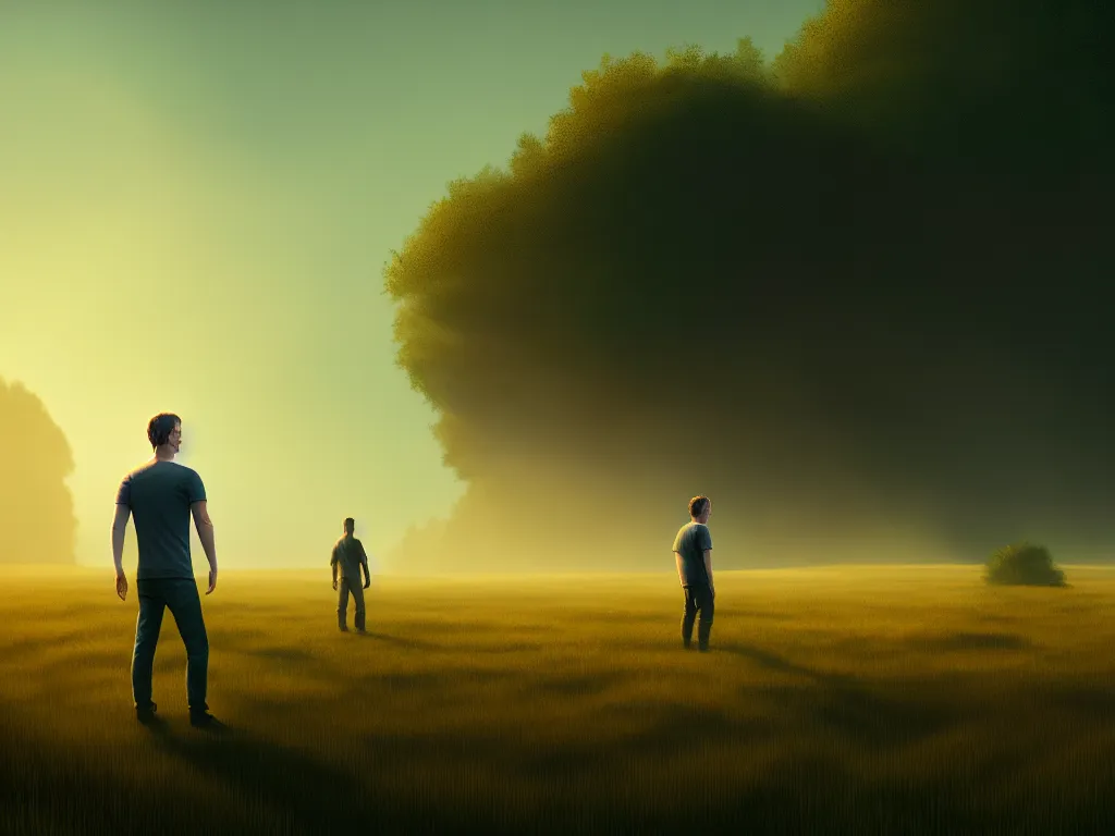 Prompt: Mark Zuckerberg in a field, bokeh, dramatic lighting, cinematic, establishing shot, high detail, cinematic lighting, post processed, 8k, concept art, artstation, matte painting, in the style of eddie mendoza, raphael lacoste, alex ross