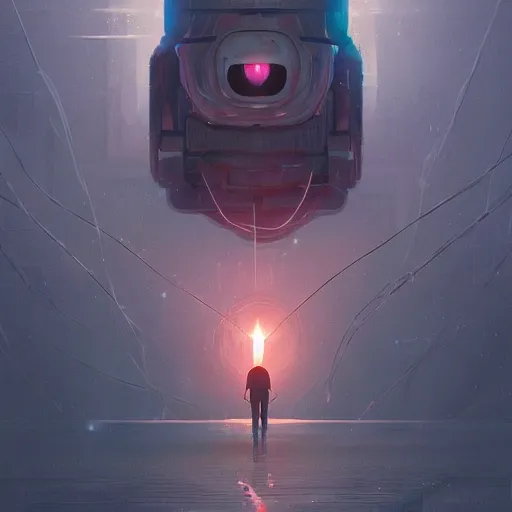 Image similar to lonely robot seeks friend, intricate complexity, by greg rutkowski, artgerm, ross tran, conrad roset, takato yomamoto, ilya kuvshinov. 4 k, beautiful, cinematic dramatic atmosphere