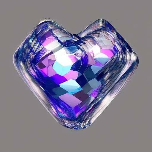 Image similar to crystallized cubed heart, 8k, detailed, very detailed