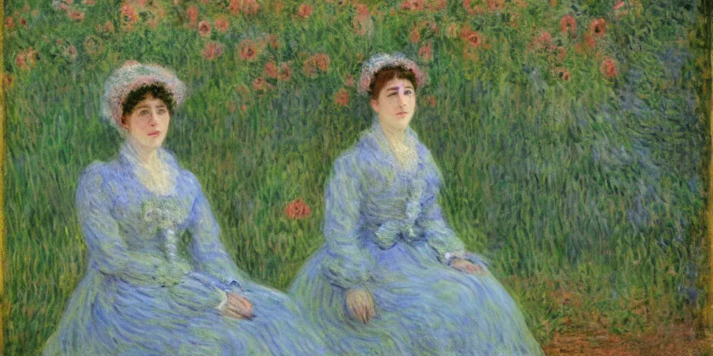 Image similar to A portrait of Margaret by Monet, in the Monet style.