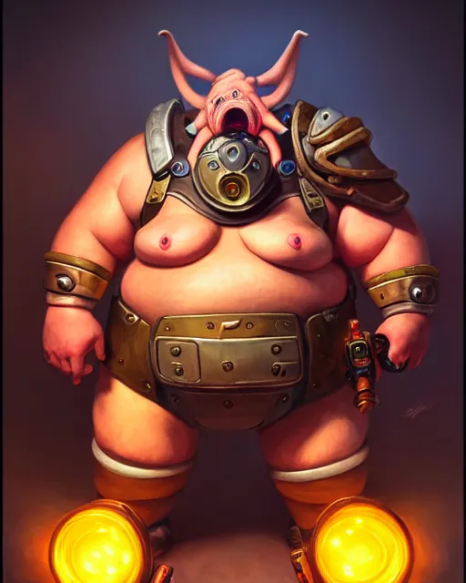 Image similar to roadhog from overwatch, character portrait, portrait, close up, highly detailed, intricate detail, amazing detail, sharp focus, vintage fantasy art, vintage sci - fi art, radiant light, caustics, by boris vallejo