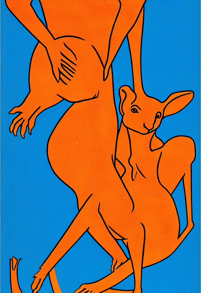Prompt: kangaroo, anatomically correct, style of soviet poster