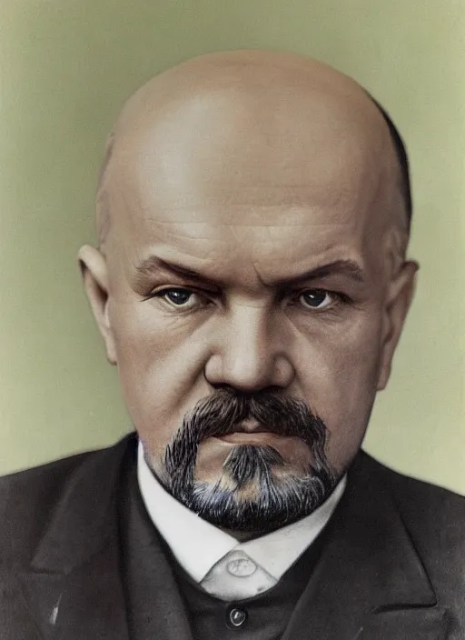 Image similar to hyper detailed portrait of lenin ulyanov by dorothea lange, color, dslr
