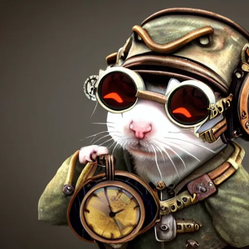 Image similar to a rat with steampunk googles, from Guild Wars