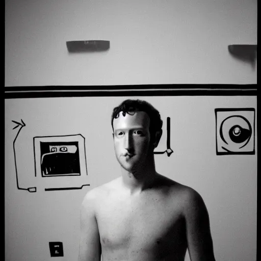 Prompt: mark zuckerburg krang, grainy film photography