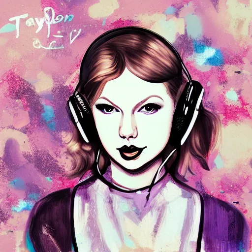 Prompt: Taylor Swift in the style of the LoFi Beats girl