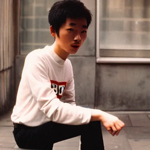 Image similar to photograph of 1 9 8 0 s cool chinese young man in shanghai