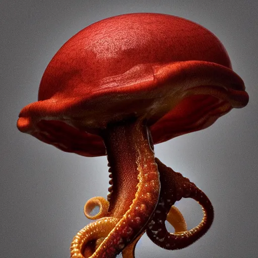 Image similar to hyperrealistic dslr film still of anthropomorphic cephalopod wearing a hat, stunning 8 k octane comprehensive 3 d render, inspired by istvan sandorfi & greg rutkowski & unreal engine, perfect symmetry, dim volumetric cinematic lighting, extremely hyper - detailed, extremely lifelike attributes & lifelike texture, intricate, masterpiece, artstation, stunning