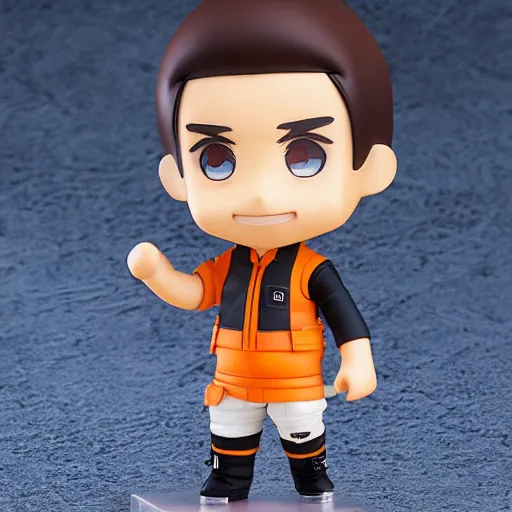 Image similar to high quality portrait flat matte painting of cute boy in the style of nendoroid and Toon naruto , flat anime style, thick painting, medium close-up