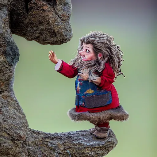 Image similar to photorealistic photograph of female dwarf telling a joke by Suzi Eszterhas, photorealism, photorealistic, realism, real, highly detailed, ultra detailed, detailed, f/2.8L Canon EF IS lens, Canon EOS-1D Mark II, Wildlife Photographer of the Year, Pulitzer Prize for Photography, 8k