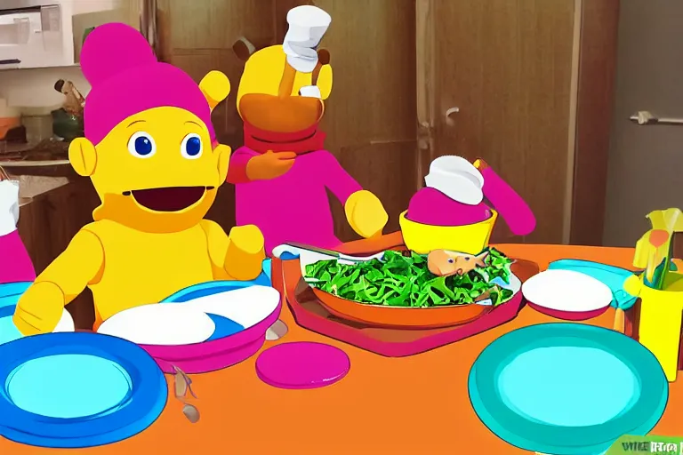 Prompt: wikihow to prepare a 5 course teletubby feast