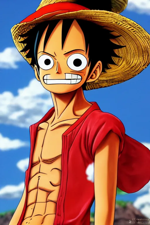 Prompt: a photorealistic portait of Luffy from One Piece, hyperrealistic, highly detailed, high quality, 8k, natural lighting, portait image, path tracing, anatomically correct