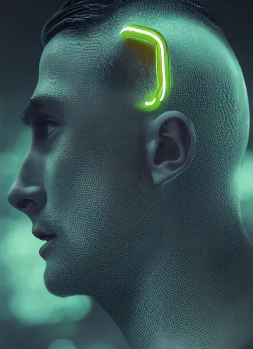 Image similar to a highly detailed long shot photo of masculin male face portrait, futurism, rococo cyber neon lighting, detailed futuristic fibonacci jewelry, profile posing, hyper photorealistic, crispy quality, digital photography, trending in pinterest, cinematic, 4 k ultra hd, art by pascal blanche, art by greg rutkowski, art by artgerm,