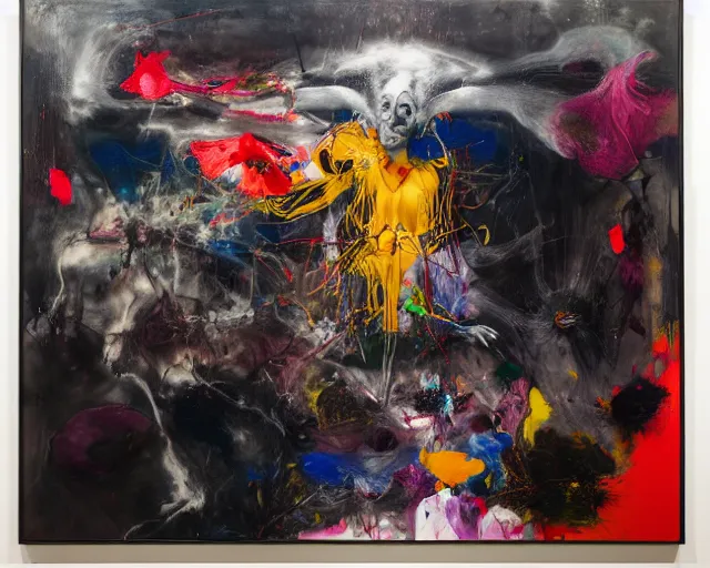 Prompt: otherworldly gallery of art, a brutalist designed, rich deep vivid colours, broad brush strokes!, painted by francis bacon, michal mraz, adrian ghenie, nicola samori, james jean!!! and petra cortright, part by gerhard richter, part by takato yamamoto. 8 k masterpiece.