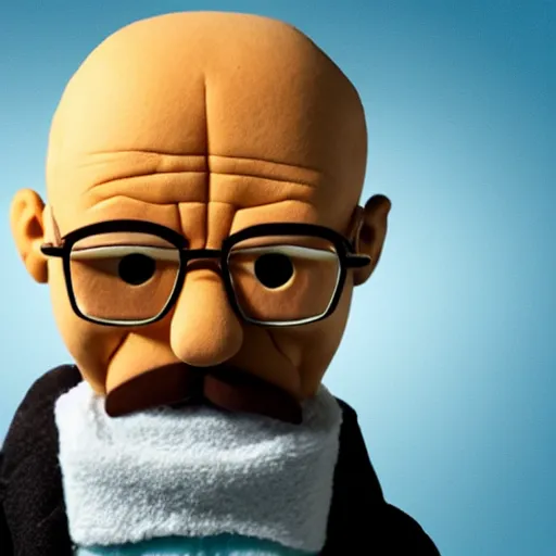 Image similar to walter white as a muppet, 8 k, 3 d, professional