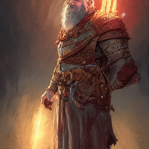 Prompt: Ancient dwarven magical weaponsmith, D&D, fantasy, intricate, cinematic lighting, highly detailed, digital painting, artstation, concept art, smooth, sharp focus, illustration, art by Akihiko Yoshida, Greg Rutkowski and Alphonse Mucha