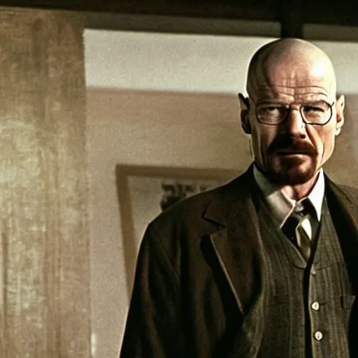 Image similar to A still of Walter White in The Godfather (1972)