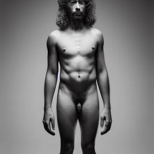 Prompt: portrait of lion - human hybrid, by annie leibovitz, portrait of a young man, studio lighting, award - winning