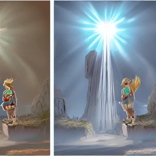 Prompt: concept art illustrating the difference between shining light through and shining light on