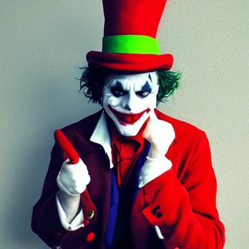 Image similar to cat in the hat as the joker