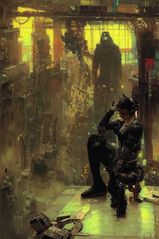 Image similar to cyberpunk by Ilya Repin