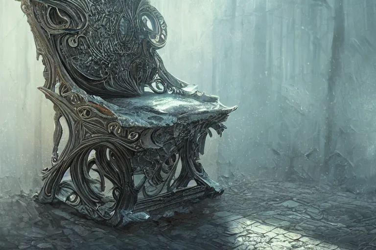 Image similar to A magical chair, texture, intricate, details, highly detailed, masterpiece, architecture, building, trending on artstation, focus, sharp focus, concept art, digital painting, fantasy, sunny, day, midday, in the style of Wizards of the Coast