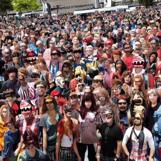 Image similar to where's waldo at comic con