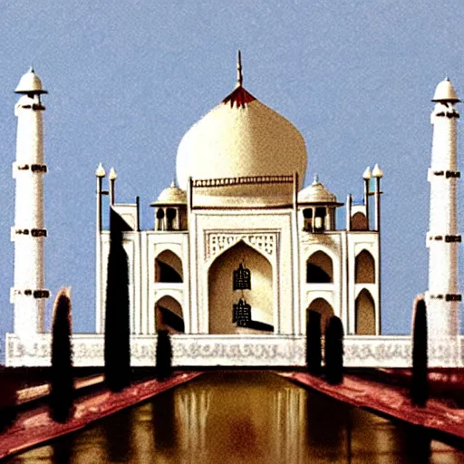 Prompt: an astronaut constructing the Taj Mahal for his lover, concept art