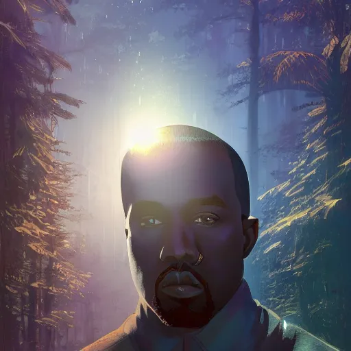 Image similar to highly detailed portrait kanye west in gta v stephen bliss unreal engine fantasy art by greg rutkowski loish rhads ferdinand knab makoto shinkai lois van baarle ilya kuvshinov rossdraws tom bagshaw global illumination radiant light detailed intricate environment