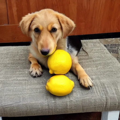 Image similar to a dog that is a lemon