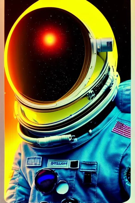 Image similar to extremely detailed portrait of space astronaut, holds iphone up to visor, reflection of iphone in visor, moon, alien, extreme close shot, soft light, award winning photo by david lachapelle