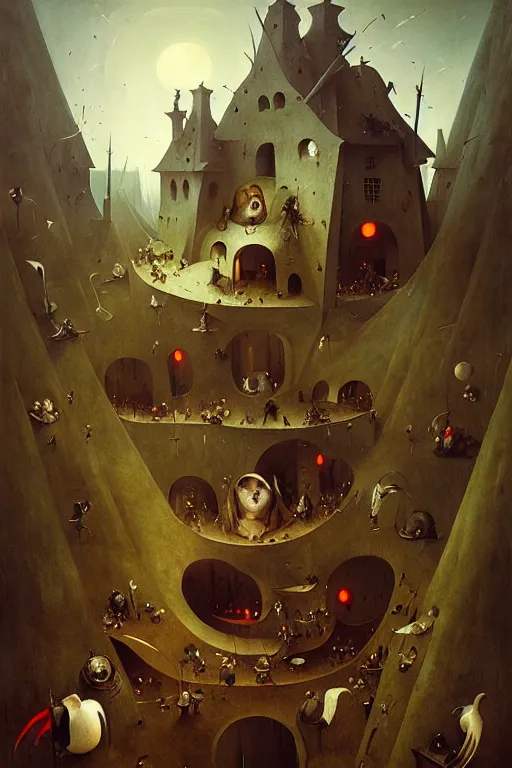 Image similar to hieronymus bosch, greg rutkowski, anna podedworna, painting of bring home the pain