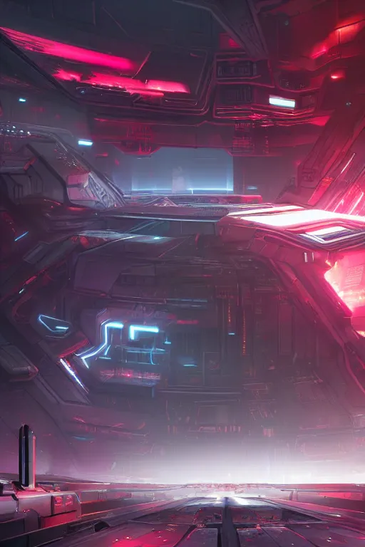 Image similar to Cybertron, environmental concept art of the navigation deck onboard the Peaceful Tyranny DJD Deception spaceship goth Decepticons vibes, Deception and goth colors, clean, dramatic lighting, glowing red hologram navigation panels, cinematography by Wes Anderson, 4k octane render, photorealistic , cinematic lighting, Artstation