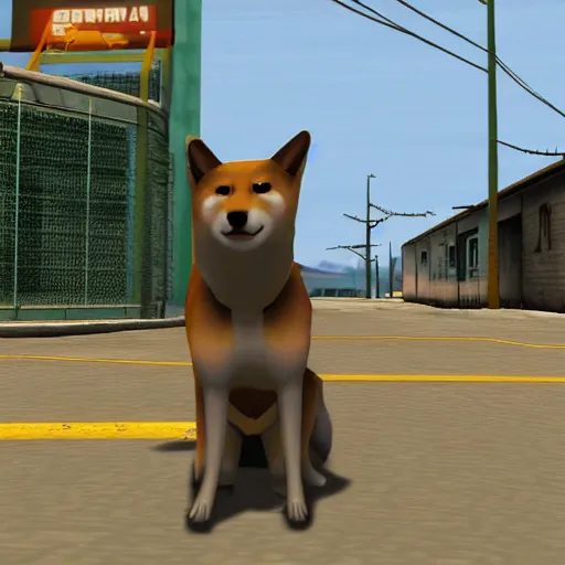 Image similar to a shiba Inu in GTA San Andreas