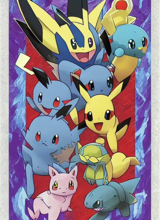 Image similar to a single pokemon card art from 1 0 0 0's award winning art