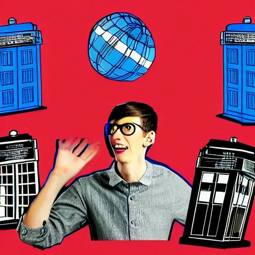 Prompt: introducing Neil Cicierega as Doctor Who