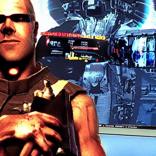 Image similar to a still from the movie armageddon crossover with the game surgeon simulator