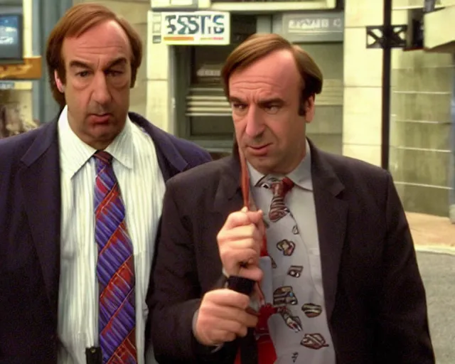 Prompt: saul goodman cameo in the it crowd ( 2 0 0 6 ), channel 4, episode still, 4 8 0 p