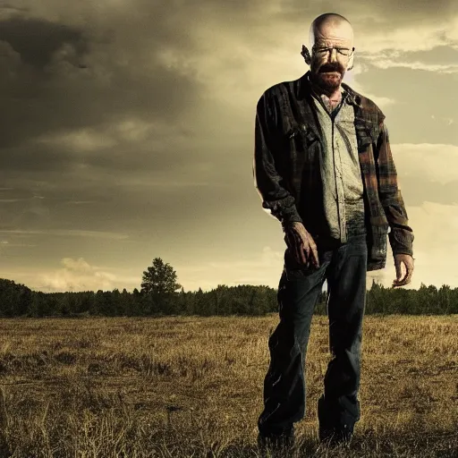 Image similar to Walter White in The Walking Dead 4K quality super realistic