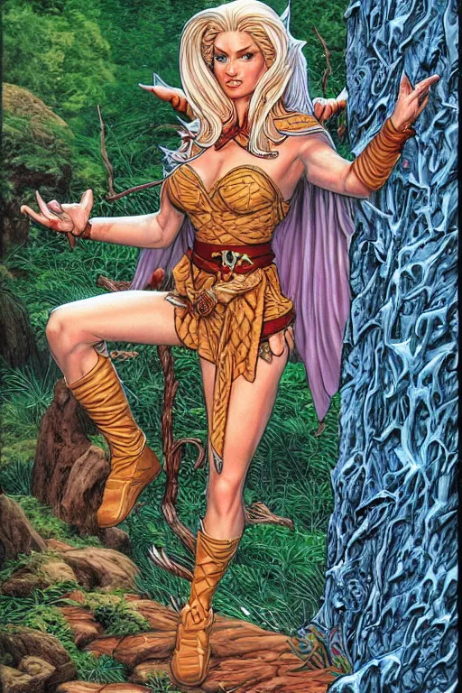 Prompt: A beautiful Elf woman by larry Elmore, Jeff easley and Boris Valejo