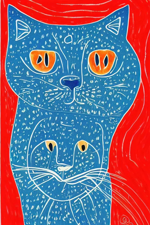 Image similar to beautiful art illustration of cat by laurel burch