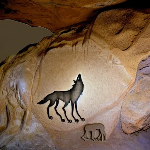 Image similar to zen, wolf, chauvet cave