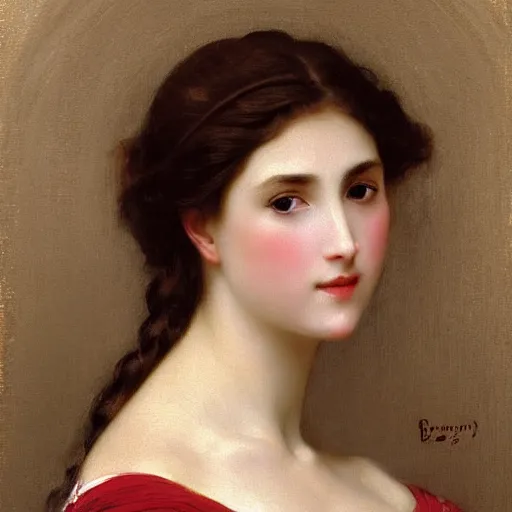 Prompt: portrait painting of a princess, close-up, elegant, graceful, by Bouguereau, highly detailed