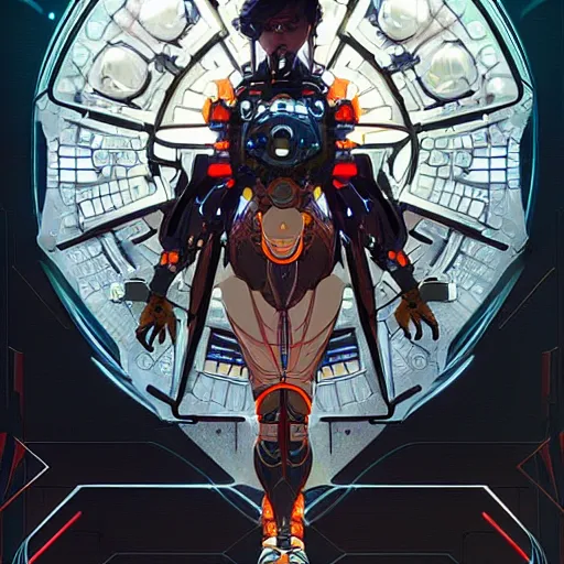 Image similar to symmetry! fractal futuristic robotic, apex legends, epic lighting, sketch illustration, ultra detailed, art by artgerm and greg rutkowski and alphonse mucha